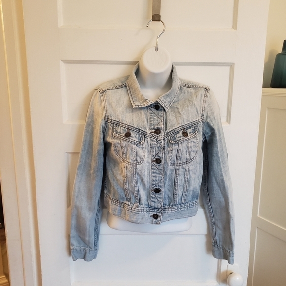 AN AMERICAN BRAND " I LOVE H81" JEANS JACKET LIGHT FADED BLUE WASH SIZE … - Picture 14 of 14